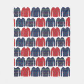 Quirky Christmas Sweaters Pattern Blue und Navy Fleecedecke (Vorderseite)