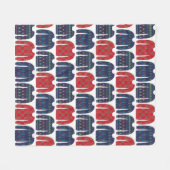 Quirky Christmas Sweaters Pattern Blue und Navy Fleecedecke (Vorderseite (Horizontal))