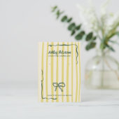 Quirky Citrus Hand-Drawn Bow Jewelry Earring Visitenkarte (Stehend Vorderseite)