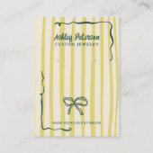 Quirky Citrus Hand-Drawn Bow Jewelry Earring Visitenkarte (Vorderseite)