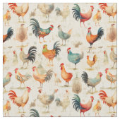 Quirky Cluckers: Whimsy-Hühnchen Stoff (Nahaufnahme)