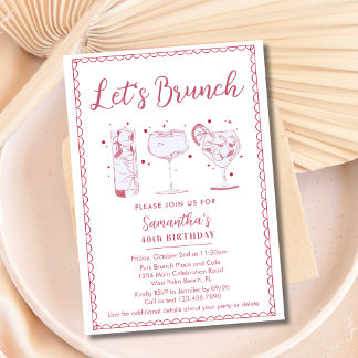 Quirky Cocktails Rosa Lassen Sie uns jedes Event-P Einladung