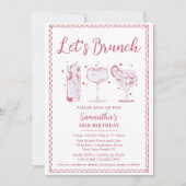 Quirky Cocktails Rosa Lassen Sie uns jedes Event-P Einladung (Vorderseite)