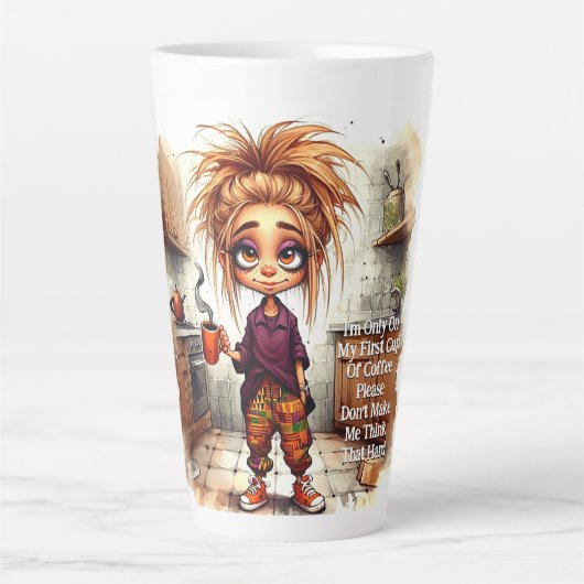 Quirky Coffee Lady 1. Cup Latte Tasse (Vorderseite)