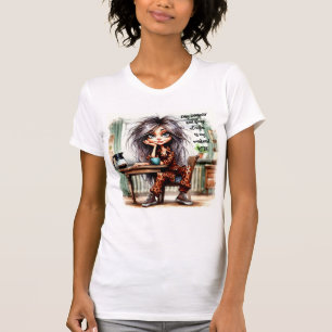Quirky Coffee Lady Daydreamin' T - Shirt