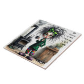 Quirky Coffee Lady Empty Cup Keramik Tile Fliese (Seite)