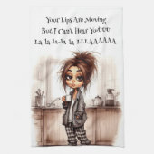 Quirky Coffee Lady kann Küchentücher nicht hören (Vertikal)