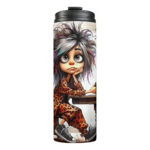 Quirky Coffee Lady Montag Vibe Thermal Tumbler Thermosbecher