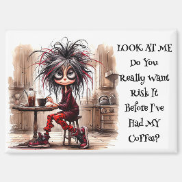 Quirky Coffee Lady Risiko It Magnet
