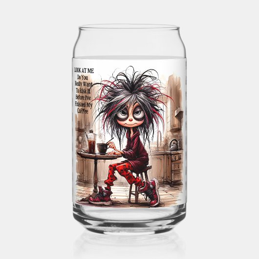 Quirky Coffee Lady Risiko IT Trinkbehälter Set Dosenglas (Vorderseite)