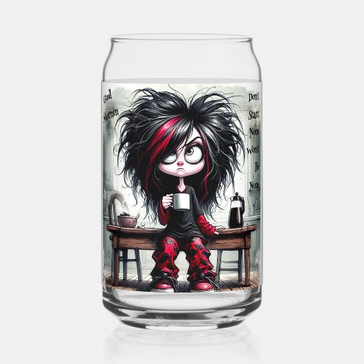 Quirky Coffee Lady Starte kein Trinkbehälter Set Dosenglas (Rückseite)