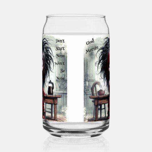 Quirky Coffee Lady Starte kein Trinkbehälter Set Dosenglas (Rechts)