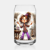 Quirky Coffee Lady Viel Glück Trinkbehälter Set Dosenglas (Vorderseite)