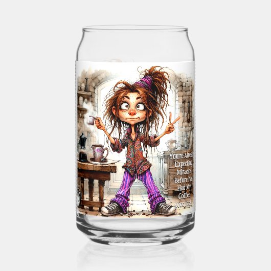 Quirky Coffee Lady Viel Glück Trinkbehälter Set Dosenglas (Rückseite)
