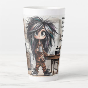 Quirky Coffee Lady Wait Latte Tasse