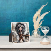 Quirky Coffee Lady Wait Plaque mit Easel Fotoplatte (InSitu)