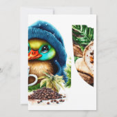 Quirky Coffee Lover Duck Design Einladung (Rückseite)