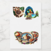 Quirky Coffee Lover Duck Design Lebensmitteletikett (Einzelnes Label)