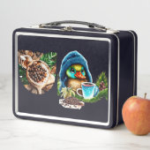 Quirky Coffee Lover Duck Design Metall Brotdose (Beispiel)