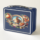 Quirky Coffee Lover Duck Design Metall Brotdose (Rückseite)