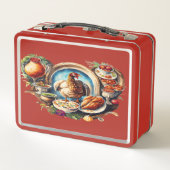 Quirky Coffee Lover Duck Design Metall Brotdose (Rückseite)