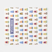 Quirky Coffee Lovers Take-Away Cups Personalisiert Fleecedecke (Vorderseite (Horizontal))