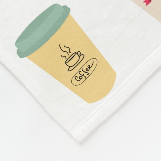 Quirky Coffee Lovers Take-Away Cups Personalisiert Fleecedecke (Ecke)