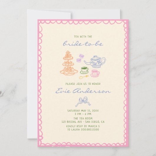 Quirky Colorful Bridal Party Einladung (Vorderseite)