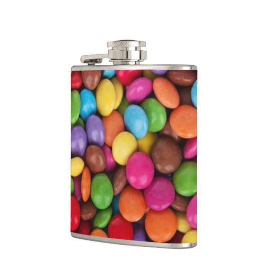 Quirky Colorful Candy Buttons Flachmann (Links)