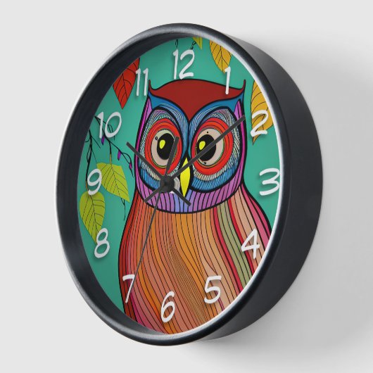 Quirky Colorful Folk Abstraktes Schaf Uhr (Winkel)
