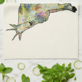 Quirky Colorful Funky Weiße Ziege Funny Animal Art Handtuch (Gefaltet)