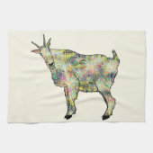 Quirky Colorful Funky Weiße Ziege Funny Animal Art Handtuch (Horizontal)