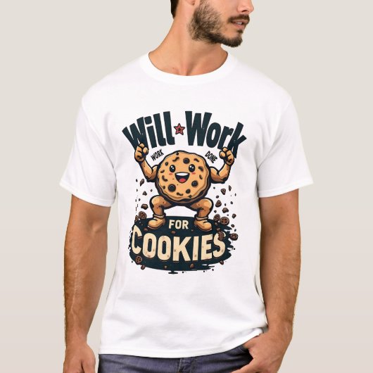 Quirky Cookie T - Shirt: "Wird für Cookies funktio T-Shirt (Vorderseite)