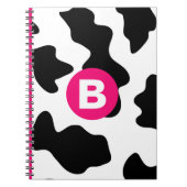 Quirky Cow Patch Pattern Pink Monogram Notizblock (Vorderseite)