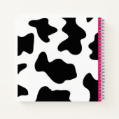 Quirky Cow Patch Pattern Pink Monogram Notizblock (Rückseite)
