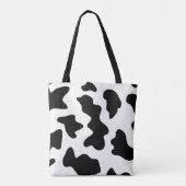 Quirky Cow Patch Pattern Pink Monogram Tasche (Rückseite)