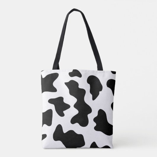 Quirky Cow Patch Pattern Pink Monogram Tasche (Rückseite)