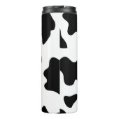 Quirky Cow Patch Pattern Pink Monogram Thermosbecher (Rückseite)