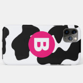 Quirky Cow Patchmuster Pink Monogram Case-Mate iPhone Hülle (Rückseite (Horizontal))