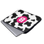 Quirky Cow Patchmuster Pink Monogram Laptopschutzhülle (Vorne Knopf)