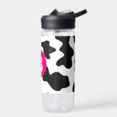 Quirky Cow Patchmuster Pink Monogram Trinkflasche (Links)