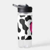 Quirky Cow Patchmuster Pink Monogram Trinkflasche (Rechts)