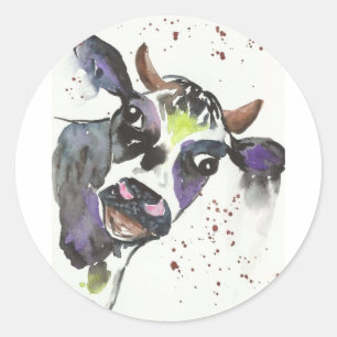 Quirky Cow Runder Aufkleber