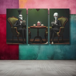 Quirky-Creepy-Zwirntee-Gentlemen Leinwanddruck