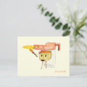Quirky Creme Brulee Dessert Funny Cartoon Spaß Postkarte (Stehend Vorderseite)