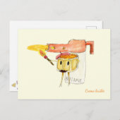 Quirky Creme Brulee Dessert Funny Cartoon Spaß Postkarte (Vorne/Hinten)