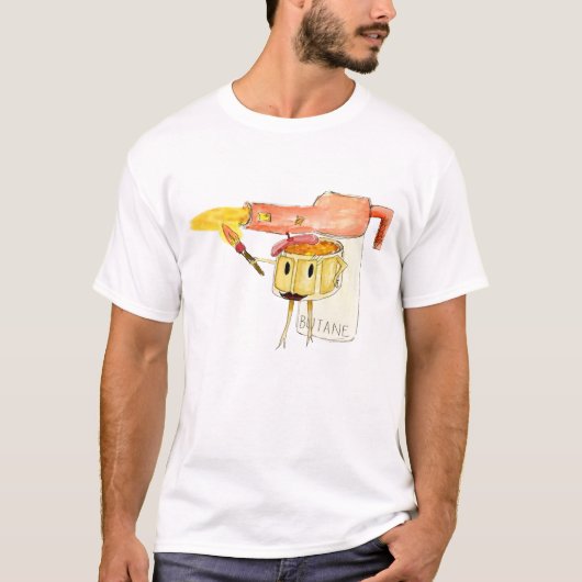 Quirky Creme Brulee Niedliches Dessert Cartoon Pia T-Shirt (Vorderseite)