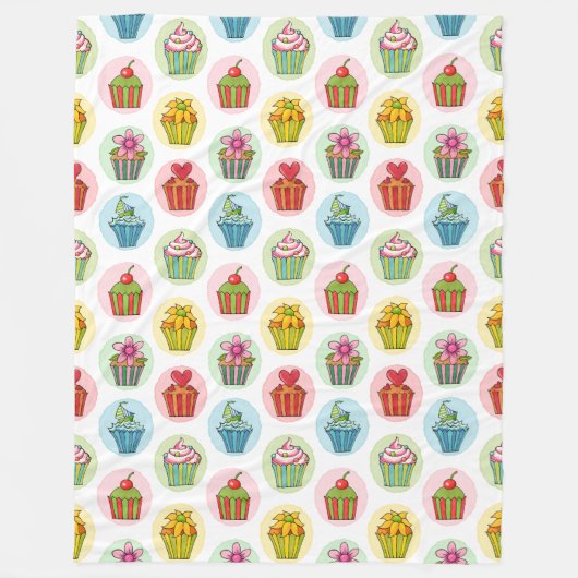 Quirky Cupcakes Fleece Blanket, groß (Vorderseite)