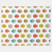 Quirky Cupcakes Fleece Blanket, groß (Vorderseite (Horizontal))