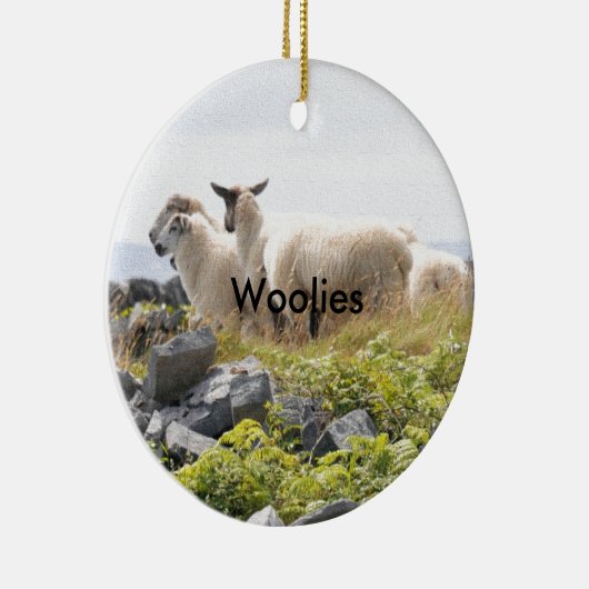 Quirky Designs - Schafe in einem Feld Keramikornament (Rechts)